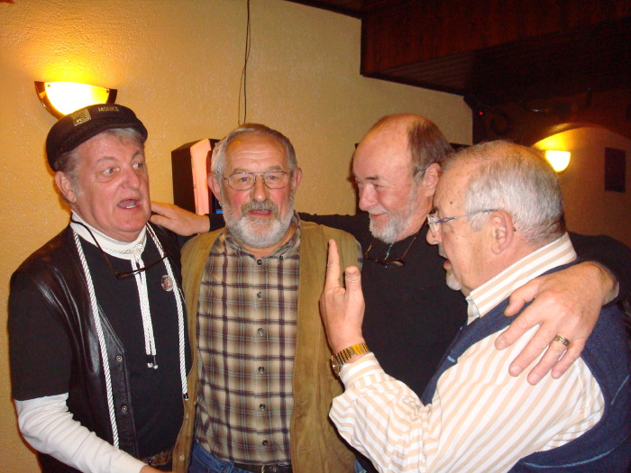 with former members of the monks